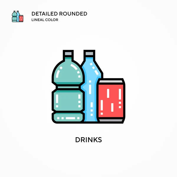 Drinks Vector Icon Modern Vector Illustration Concepts Easy Edit Customize — Stock Vector