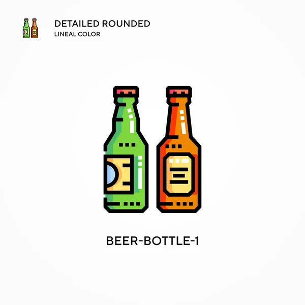 Μπύρα Μπουκάλι Διανυσματικό Εικονίδιο Σύγχρονες Έννοιες Διανυσματικής Απεικόνισης Εύκολο Επεξεργαστείτε — Διανυσματικό Αρχείο