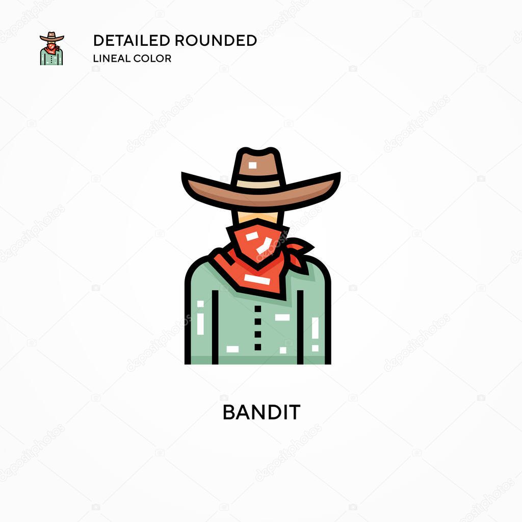 Bandit vector icon. Modern vector illustration concepts. Easy to edit and customize.