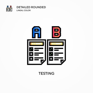 Vektör simgesi test ediliyor. Modern vektör illüstrasyon kavramları. Düzenlemesi ve kişiselleştirmesi kolay.
