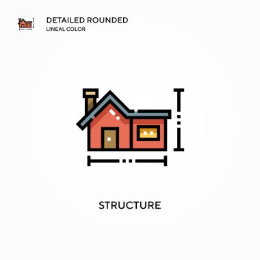 Yapı vektör simgesi. Modern vektör illüstrasyon kavramları. Düzenlemesi ve kişiselleştirmesi kolay.