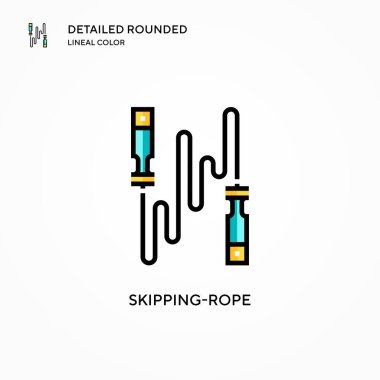 İp vektör simgesi atlanıyor. Modern vektör illüstrasyon kavramları. Düzenlemesi ve kişiselleştirmesi kolay.