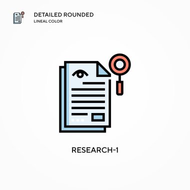 Araştırma-1 vektör simgesi. Modern vektör illüstrasyon kavramları. Düzenlemesi ve kişiselleştirmesi kolay.