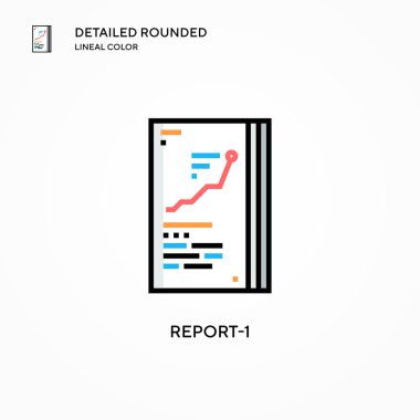 Rapor-1 vektör simgesi. Modern vektör illüstrasyon kavramları. Düzenlemesi ve kişiselleştirmesi kolay.
