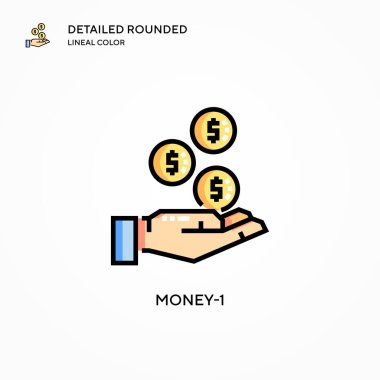 Money-1 vektör simgesi. Modern vektör illüstrasyon kavramları. Düzenlemesi ve kişiselleştirmesi kolay.