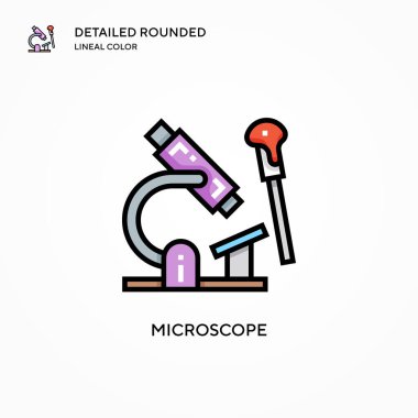 Mikroskop vektör simgesi. Modern vektör illüstrasyon kavramları. Düzenlemesi ve kişiselleştirmesi kolay.
