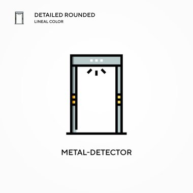 Metal dedektör vektör simgesi. Modern vektör illüstrasyon kavramları. Düzenlemesi ve kişiselleştirmesi kolay.