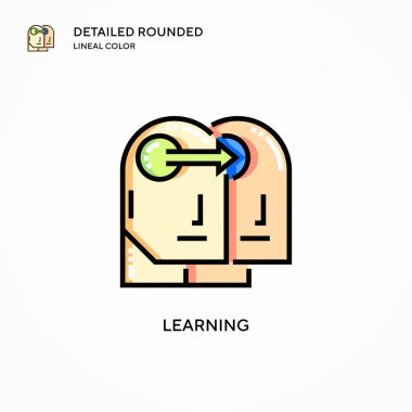 Vektör simgesi öğreniliyor. Modern vektör illüstrasyon kavramları. Düzenlemesi ve kişiselleştirmesi kolay.