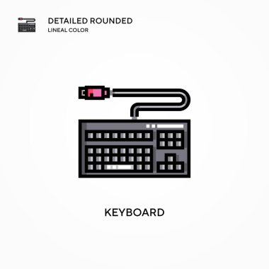 Klavye vektör simgesi. Modern vektör illüstrasyon kavramları. Düzenlemesi ve kişiselleştirmesi kolay.