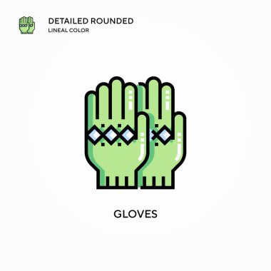 Eldiven vektör simgesi. Modern vektör illüstrasyon kavramları. Düzenlemesi ve kişiselleştirmesi kolay.