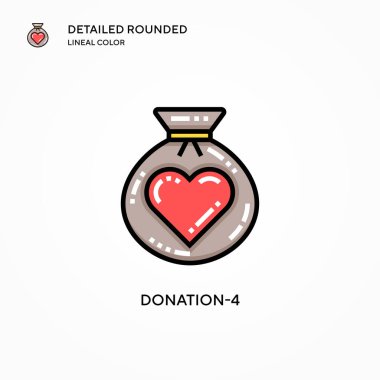 Bağış-4 vektör simgesi. Modern vektör illüstrasyon kavramları. Düzenlemesi ve kişiselleştirmesi kolay.