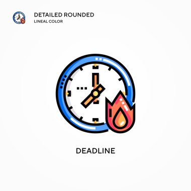 Son teslim tarihi vektör simgesi. Modern vektör illüstrasyon kavramları. Düzenlemesi ve kişiselleştirmesi kolay.