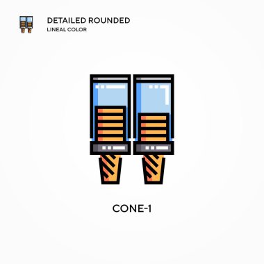 Koni-1 vektör simgesi. Modern vektör illüstrasyon kavramları. Düzenlemesi ve kişiselleştirmesi kolay.