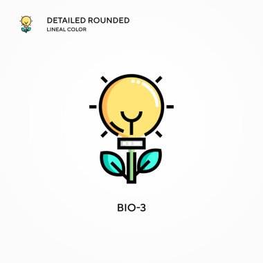 Bio-3 vektör simgesi. Modern vektör illüstrasyon kavramları. Düzenlemesi ve kişiselleştirmesi kolay.