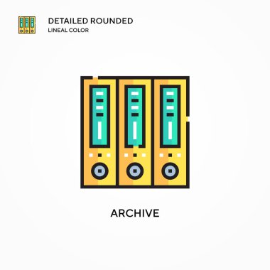 Arşiv vektör simgesi. Modern vektör illüstrasyon kavramları. Düzenlemesi ve kişiselleştirmesi kolay.