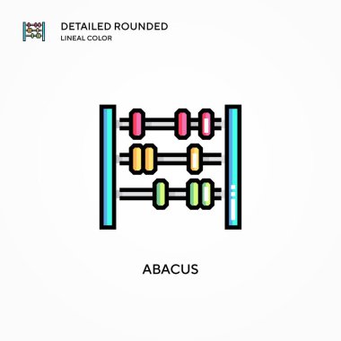 Abaküs vektör simgesi. Modern vektör illüstrasyon kavramları. Düzenlemesi ve kişiselleştirmesi kolay.