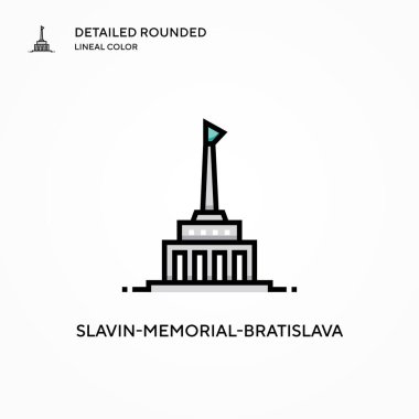 Köle-anıtı-bratislava vektör ikonu. Modern vektör illüstrasyon kavramları. Düzenlemesi ve kişiselleştirmesi kolay.