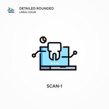 Tarama-1 vektör simgesi. Modern vektör illüstrasyon kavramları. Düzenlemesi ve kişiselleştirmesi kolay.