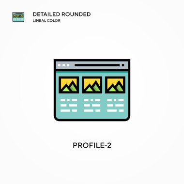 Profil-2 vektör simgesi. Modern vektör illüstrasyon kavramları. Düzenlemesi ve kişiselleştirmesi kolay.