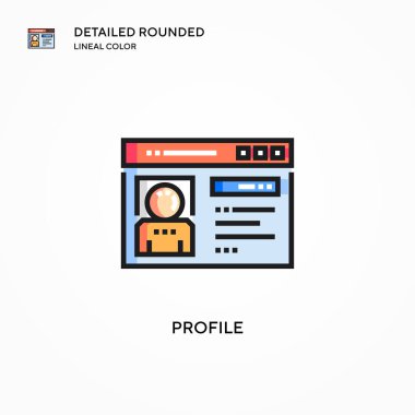 Profil vektör simgesi. Modern vektör illüstrasyon kavramları. Düzenlemesi ve kişiselleştirmesi kolay.