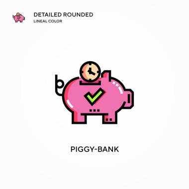 Domuz kumbarası vektör ikonu. Modern vektör illüstrasyon kavramları. Düzenlemesi ve kişiselleştirmesi kolay.