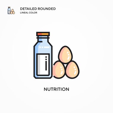Beslenme vektör simgesi. Modern vektör illüstrasyon kavramları. Düzenlemesi ve kişiselleştirmesi kolay.