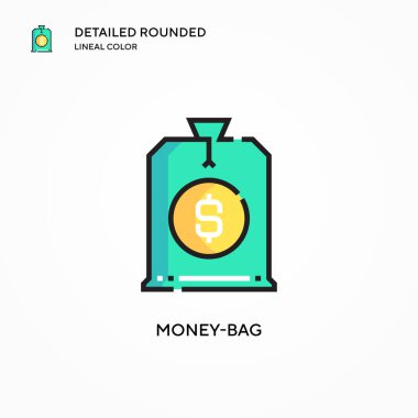 Para çantası vektör simgesi. Modern vektör illüstrasyon kavramları. Düzenlemesi ve kişiselleştirmesi kolay.