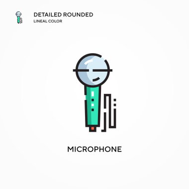 Mikrofon vektör simgesi. Modern vektör illüstrasyon kavramları. Düzenlemesi ve kişiselleştirmesi kolay.