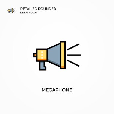 Megafon vektör simgesi. Modern vektör illüstrasyon kavramları. Düzenlemesi ve kişiselleştirmesi kolay.