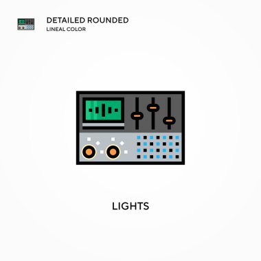 Işık vektör simgesi. Modern vektör illüstrasyon kavramları. Düzenlemesi ve kişiselleştirmesi kolay.