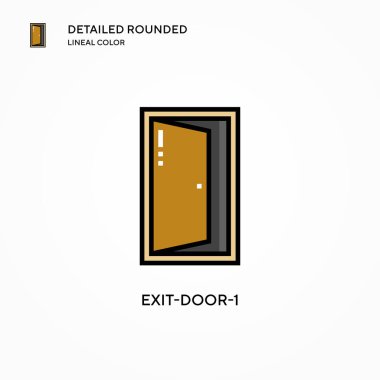 Çıkış kapısı-1 vektör simgesi. Modern vektör illüstrasyon kavramları. Düzenlemesi ve kişiselleştirmesi kolay.