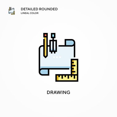 Vektör simgesi çiziliyor. Modern vektör illüstrasyon kavramları. Düzenlemesi ve kişiselleştirmesi kolay.