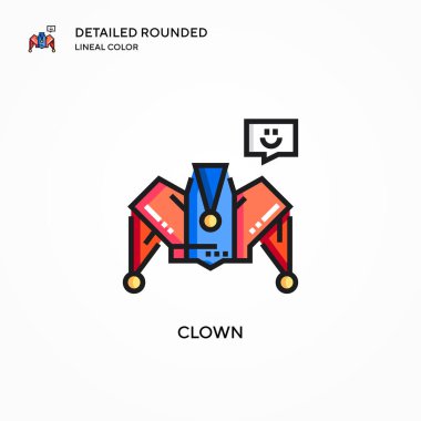 Palyaço vektör simgesi. Modern vektör illüstrasyon kavramları. Düzenlemesi ve kişiselleştirmesi kolay.
