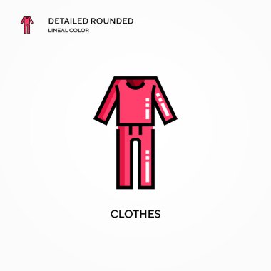 Giysi vektör simgesi. Modern vektör illüstrasyon kavramları. Düzenlemesi ve kişiselleştirmesi kolay.