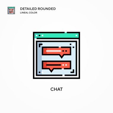 Sohbet vektörü simgesi. Modern vektör illüstrasyon kavramları. Düzenlemesi ve kişiselleştirmesi kolay.