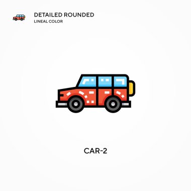 Araç-2 vektör simgesi. Modern vektör illüstrasyon kavramları. Düzenlemesi ve kişiselleştirmesi kolay.