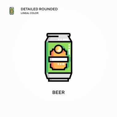 Bira vektör simgesi. Modern vektör illüstrasyon kavramları. Düzenlemesi ve kişiselleştirmesi kolay.