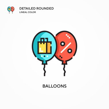 Balon vektör simgesi. Modern vektör illüstrasyon kavramları. Düzenlemesi ve kişiselleştirmesi kolay.