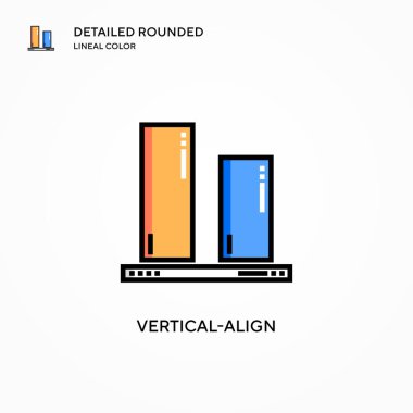 Dikey hizalama vektör simgesi. Modern vektör illüstrasyon kavramları. Düzenlemesi ve kişiselleştirmesi kolay.