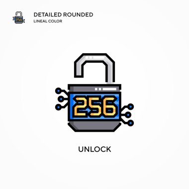 Vektör simgesini aç. Modern vektör illüstrasyon kavramları. Düzenlemesi ve kişiselleştirmesi kolay.