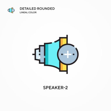 Hoparlör 2 vektör simgesi. Modern vektör illüstrasyon kavramları. Düzenlemesi ve kişiselleştirmesi kolay.