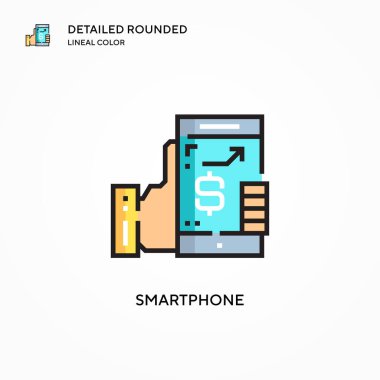 Akıllı telefon vektör simgesi. Modern vektör illüstrasyon kavramları. Düzenlemesi ve kişiselleştirmesi kolay.