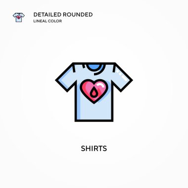 Gömlek vektör simgesi. Modern vektör illüstrasyon kavramları. Düzenlemesi ve kişiselleştirmesi kolay.