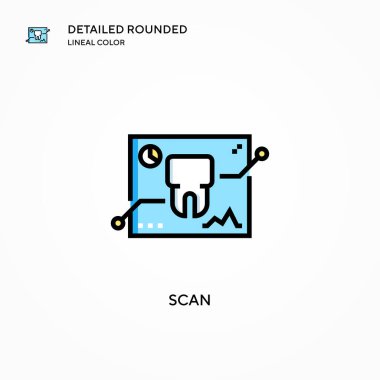 Vektör simgesini tara. Modern vektör illüstrasyon kavramları. Düzenlemesi ve kişiselleştirmesi kolay.