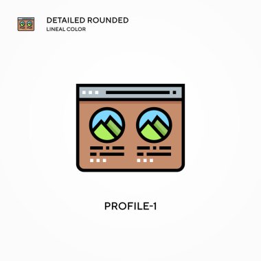Profil-1 vektör simgesi. Modern vektör illüstrasyon kavramları. Düzenlemesi ve kişiselleştirmesi kolay.