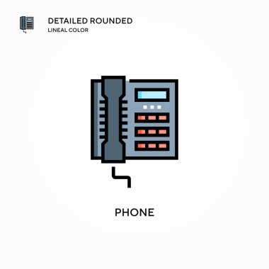 Telefon vektör simgesi. Modern vektör illüstrasyon kavramları. Düzenlemesi ve kişiselleştirmesi kolay.