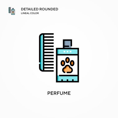 Parfüm vektör simgesi. Modern vektör illüstrasyon kavramları. Düzenlemesi ve kişiselleştirmesi kolay.