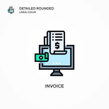 Fatura vektör simgesi. Modern vektör illüstrasyon kavramları. Düzenlemesi ve kişiselleştirmesi kolay.