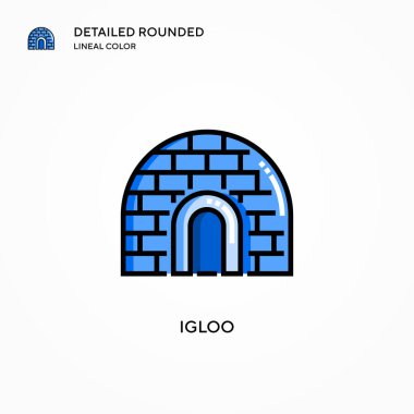 Igloo vektör simgesi. Modern vektör illüstrasyon kavramları. Düzenlemesi ve kişiselleştirmesi kolay.