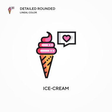 Dondurma vektör simgesi. Modern vektör illüstrasyon kavramları. Düzenlemesi ve kişiselleştirmesi kolay.